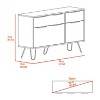 Bella Depot Double Dresser with 4 Drawers Superior Top and Hairpin Legs - 3 of 4
