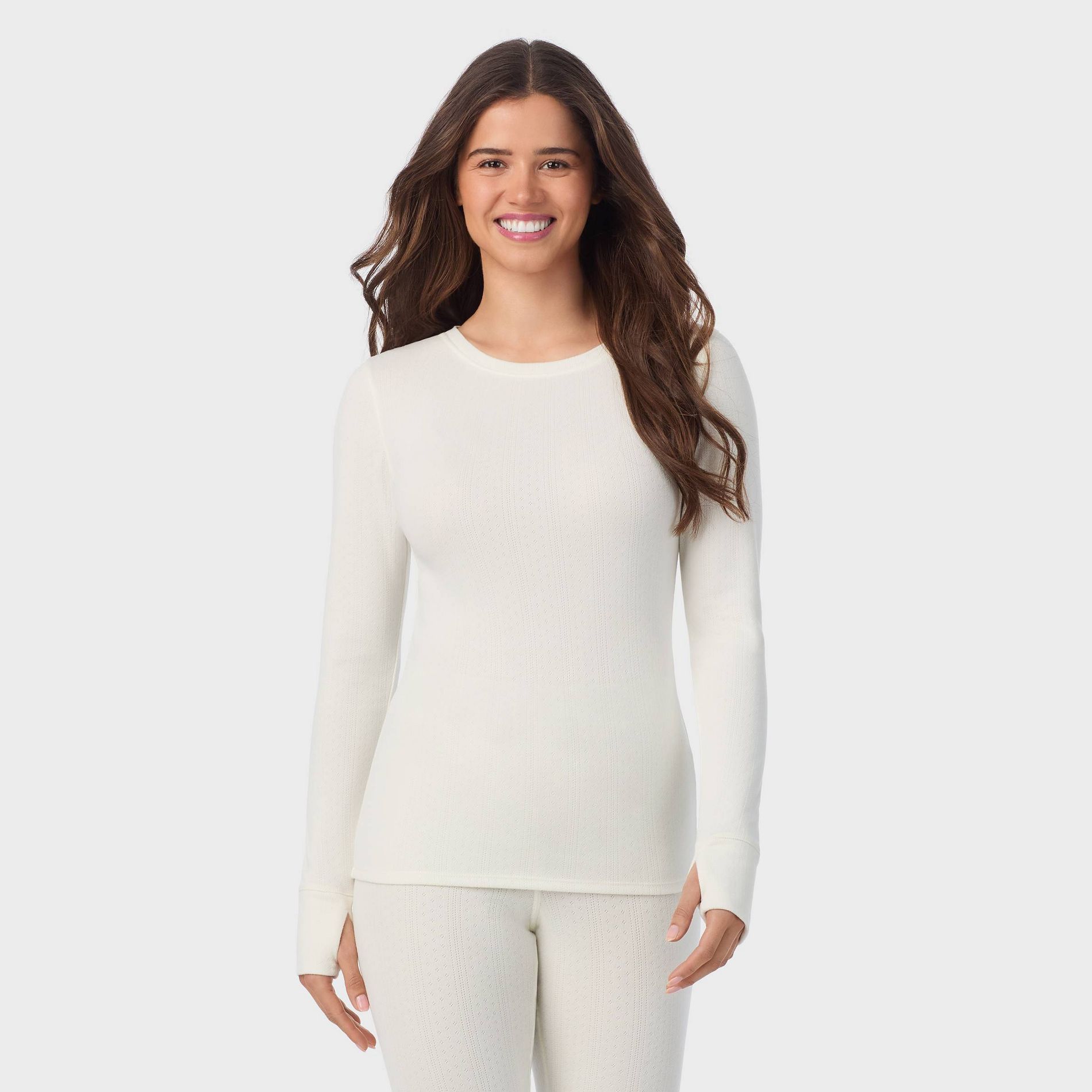 Warm Essentials by Cuddl Duds Women's Pointelle Top