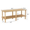 Syemin End Tables Modern 2-Tier TV Stand Living Room Furniture, Rectangular Center Table with Storage Shelf, Easy Assembly, Brown, 44.5"*15.75"*18.1" - 3 of 4