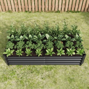 NAYSAYE Planter Raised Garden Bed Outdoor Metal Raised Rectangle Planter Bed for Plants Vegetables Flowers for Outdoor Garden, Black, 72"*36"*12" - 1 of 4
