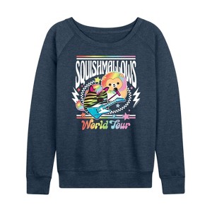 Women's - Squishmallows - World Tour Lightweight French Terry Wide Neck Long Sleeve Shirt - 1 of 4