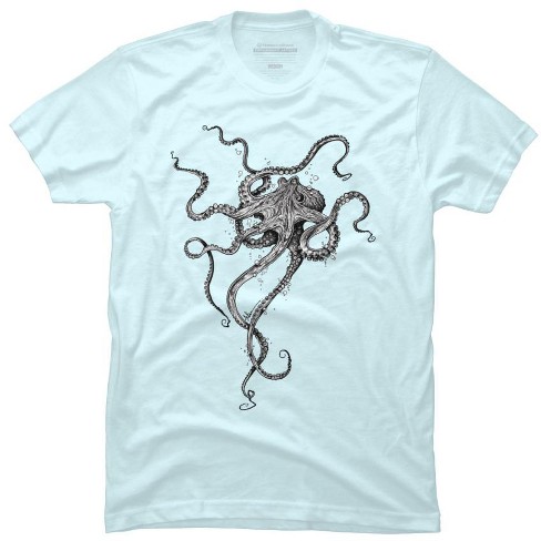 Men's Design By Humans Octopus By Taojb T-shirt - Light Blue - Large ...