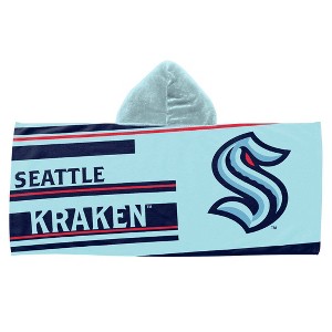 22"x51" NHL Seattle Kraken Youth Hooded Beach Towel - 1 of 3