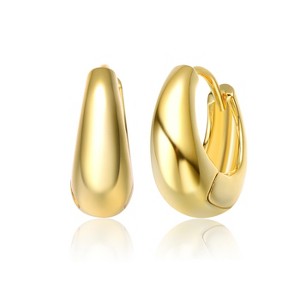 Guili Sterling Silver Gold Plated Hinged Hoop Earrings with Clear Cubic Zirconia, a Chic and Classic Design for a Timeless and Radiant Look - 1 of 3
