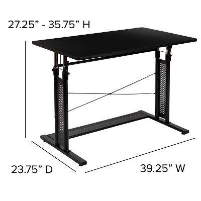 Modern Black 39.3" Adjustable Height Steel Sit/Stand Desk