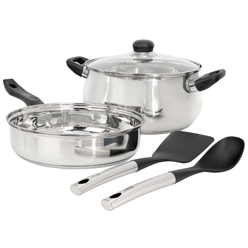 Oster Rametto 5 Piece Belly Shaped Stainless Steel Cookware Set in Silver, 1 of 9