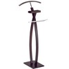 Kings Brand Furniture - Curved Suit Rack Valet Stand, Clothes Rack, Clothing Organizer, Jacket Hanger, Chrome/Walnut - 3 of 4