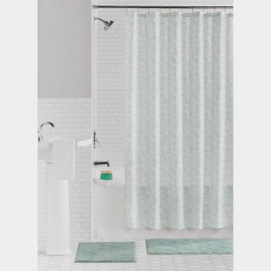LunaLulinlk 15 Piece Shower Curtain Set, Green Leaves - 1 of 4