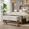 VYNXARIA 35 Inch Storage Ottoman, Button-Tufted Ottoman Linen Storage Bench, Ottoman with Storage - 3 of 4