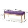 CAVINAS Modern Button Tufted Ottoman Bench with Natural Wood Legs,Rectangular Ottoman Stool for Living Room - 4 of 4