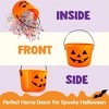 Joyfy 6 pcs Halloween Orange Pumpkin Candy Bucket, Trick or Treat Goody Baskets, Portable Pails with Handle for Kids Party Favors - 4 of 4