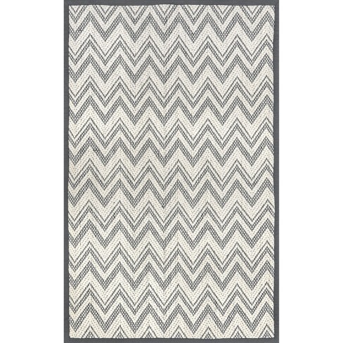 Nuloom Rozi Chevron Wool and Sisal Indoor Area Rug, 5' x 8', Gray - image 1 of 4