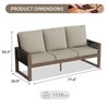 EAGLE PEAK Natural Cedar Patio Furniture, Real Wood Outdoor Furniture Couch 3 Seat Sofa - 2 of 4