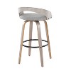 LumiSource Set of 2 Grotto Barstools Light Gray Wood/Light Gray Fabric - 4 of 4