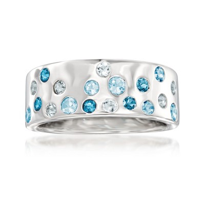 Ross-Simons 0.70 ct. t.w. Tonal Blue Topaz Ring in Sterling Silver