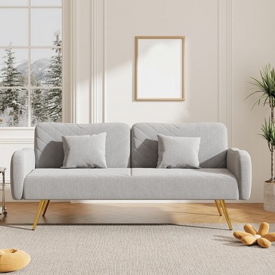 Home Theater Seating Modern Double Sofa With Adjustable Split Backrest 2 Throw Pillows Sofa Couches Upholstery Loveseat Sofa