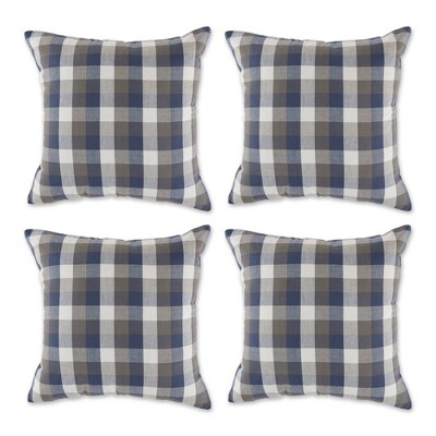 4pk 18"x18" Semi Bleached Square Throw Pillow Covers Light Blue - Design Imports