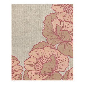 NICOLE MILLER NEW YORK Flora Grandeur Bloom Handcrafted Area Rug, Natural Wool Rug - 1 of 4