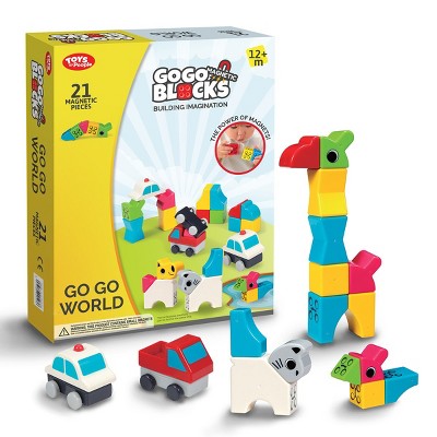 Toys By People Go Go World - Go Go Magnetic Blocks - 21 Piece Set