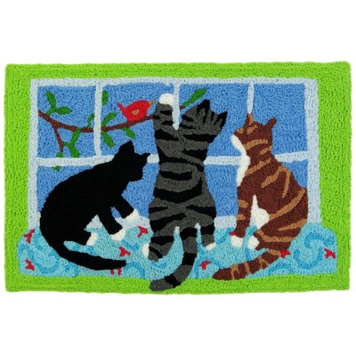 Jellybean Catch the Pretty Bird Accent Doormat – 20" x 30", Colorful, Durable & Washable – Perfect for Indoor or Outdoor Use Multicolor 20" X 30"