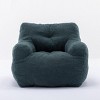 SEVOBAL Sofas Soft Teddy Fabric Bean Bag Chair with Tufted Design and Memory Foam Filling for Living Room Bedroom, Green, 39.37"*37"*27.56" - 4 of 4