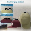 LunaLulinlk 12pcs Baseball Cap Hooks, Hat Rack for Wall, Adhesive Hat Hooks, No Drilling Hat Organizer Cowboy Hat Holder, Black - 2 of 4