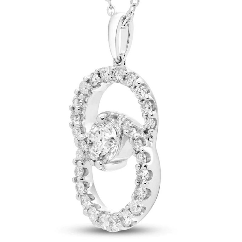 Pompeii3 1Ct T.W. Circled By Love Diamond Pendant 10k White Gold Women's Necklace, 2 of 5