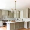 YANSUN 31.5 In.3-Light Brass Pendant Light with Clear Glass Shadesfor Kitchen, Dining Room, or Island Light Bulbs Not Included - 4 of 4