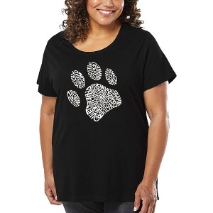 LA Pop Art Women's Word Art T-shirt - Dog Paw - 1 of 4