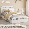 Wooden Bed Frame with Storage Headboard and Raised-Foodboard for Kid, Full-Floor Low Platform Bed for Bedroom, Sturdy Wooden Slats Support - 4 of 4