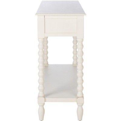 Athena Distressed White Wood 2-Drawer Hallway Table