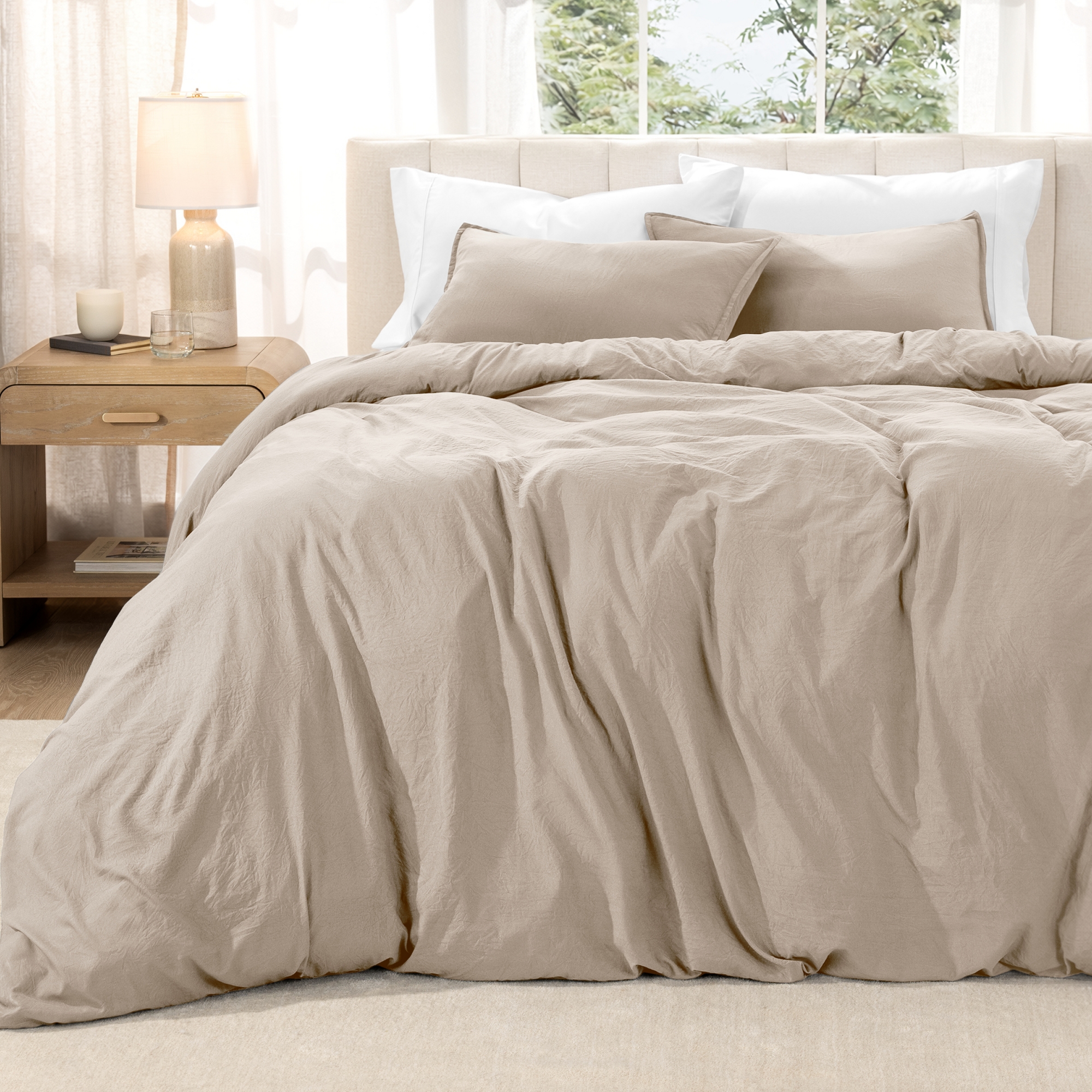 Ultra Soft Washed Duvet Cover & Sham Set by Bare Home - King, Pebble Beach
