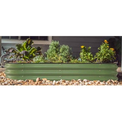 Olive Green 11" Tall Modular Metal Outdoor Raised Garden Bed