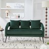 KWPZQEB Velvet Open Back Accent Chair/Sofa, Velvet Barrel Dining Chair w/ Metal Legs, Lounge Armchair w/ Upholstered,Modern Sofa Couch for Living Room - 2 of 4