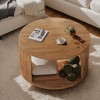 Hommoo 31.5" Fluted-Drum Round Coffee Table with Alcove Storage - 3 of 4