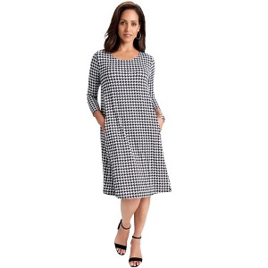Jessica London Stretch Knit Three-Quarter Sleeve T-Shirt Dress - 1 of 4