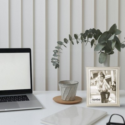 Elegant Silver Metal 8x10 Beaded Tabletop Picture Frame