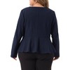 Agnes Orinda Women's Plus Size Work Fashion Button Chain Jacket Blazers - 4 of 4
