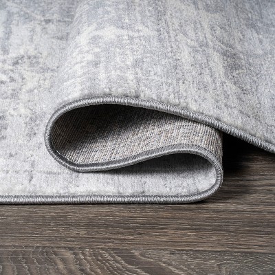 Gray Round Synthetic Modern Persian Medallion Rug