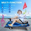 Jojoka 24V Electric Go Kart 7Ah Battery Powered Ride on Car w/ 360 Degrees Rotating,Simplified Drift System,Flashing Lights,Flag - 4 of 4