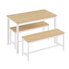 Ridstar Dining Table Set with 2 Dining Benches For Dining Room-Natural - 2 of 4
