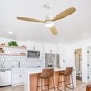 SKRAN Ceiling Fan with Lights, 52 Inch Modern Wood Ceiling Fan with Remote for Indoor Living Room Outdoor Porch, Reversible DC Motor, White - 2 of 4