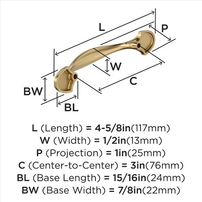 Champagne Bronze Traditional Cabinet Pull Bar with Mounting Hardware