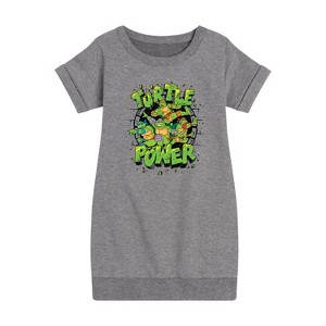 - Teenage Mutant Ninja Turtles - Turtle Power New Graphic Short Sleeve Fleece Dress - 1 of 4