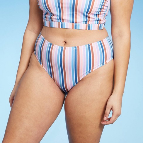 Juniors' Plus Size Metallic Hipster Bikini Bottom - Xhilaration™ Stripe : Target