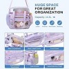 Luupatchy Clear Tote Bag - 12x12x6, Durable PVC with Organized Pockets, Versatile for Events, Beach & Shopping, Purple - 3 of 4