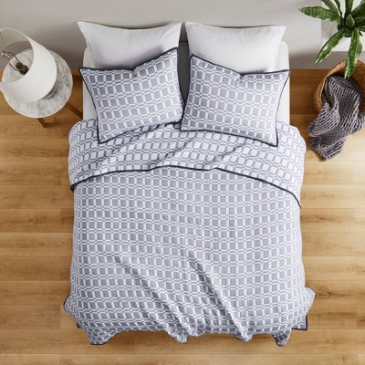 3pc King/California King Lux Reversible Matelasse Coverlet Set Gray - Madison Park