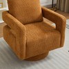 Vynxaria 29.13" W Square Swivel Accent Chair, Modern Rotating Arm Chair with Open Back,360 Degree Rotation, Lounge Club Chair - 3 of 4