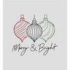 Merry & Bright Christmas Ornaments Line Art Women's Crew Neck Short Sleeve Crop Tee - 2 of 3