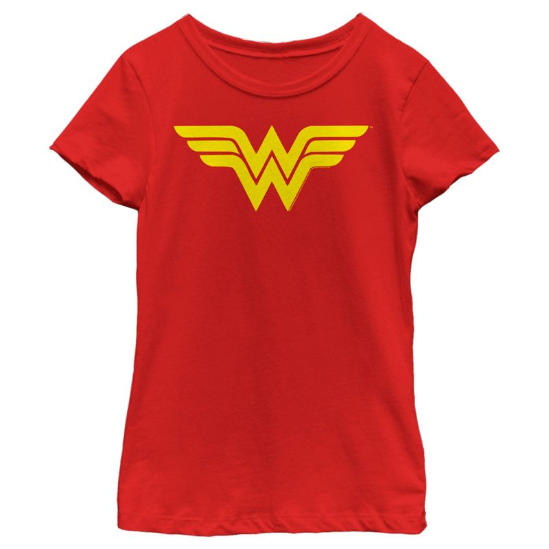 Girl's Wonder Woman Classic Logo T-Shirt, 1 of 6